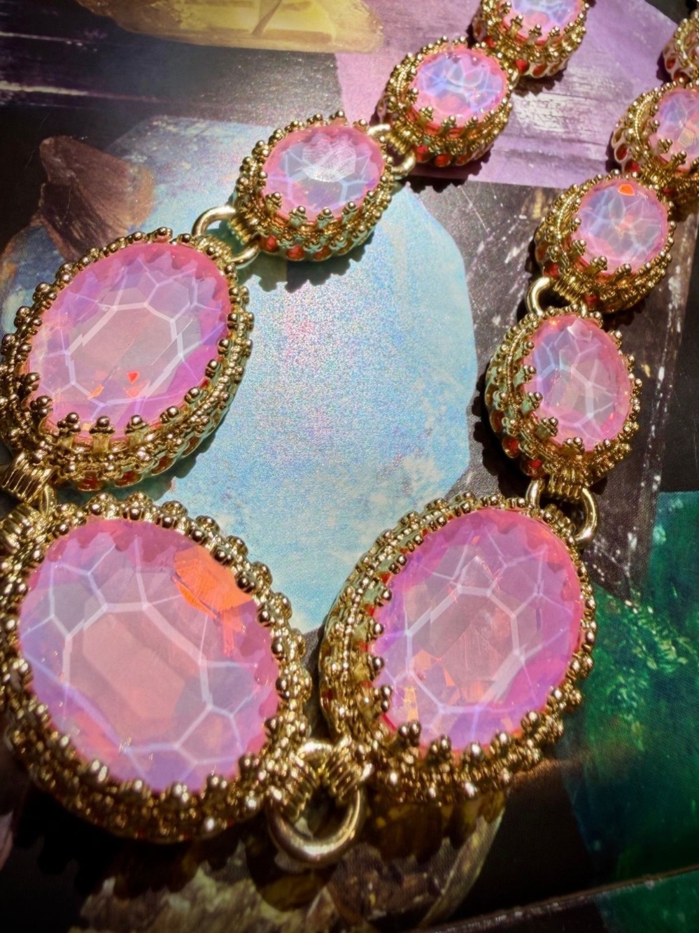 NEW Feed Me Gems Pink Opal “Princess” Necklace - Picture 2 of 13